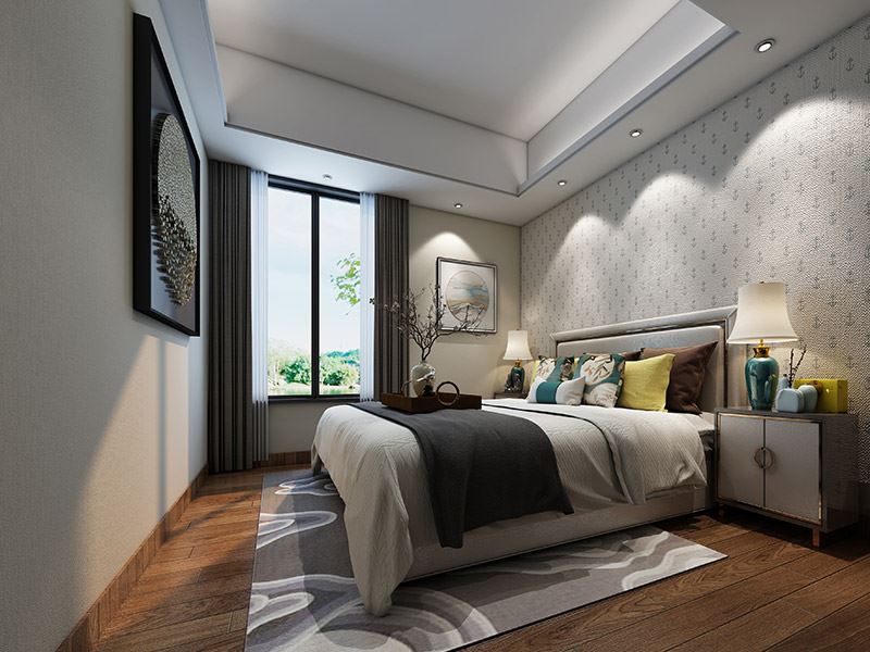 揭阳市港泰豪庭新中式风格三居室装修案例