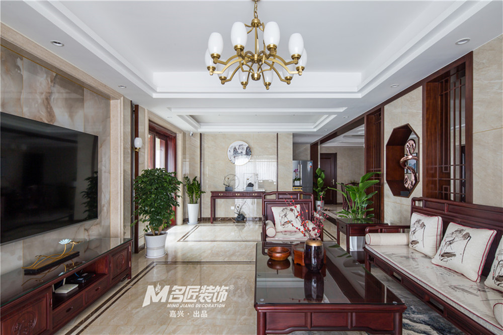 嘉兴市龙光·西塘江南大境新中式风格三居室装修案例