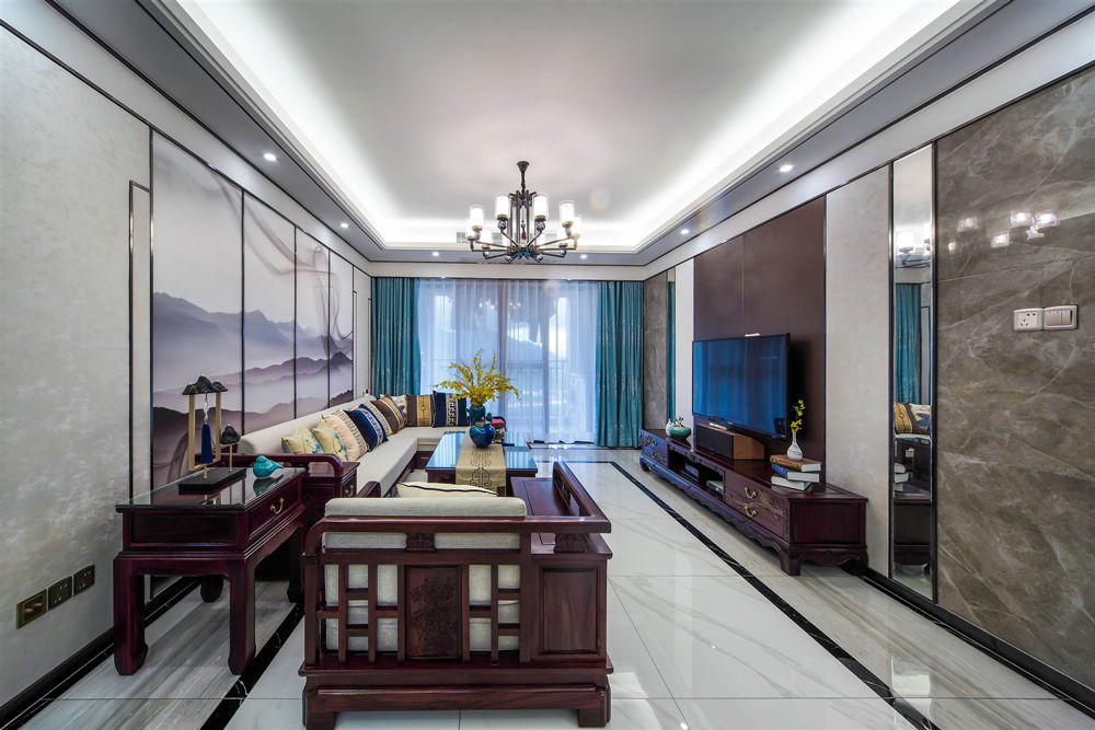 中山101-200平米新中式风格国韵飘香室内装修设计案例