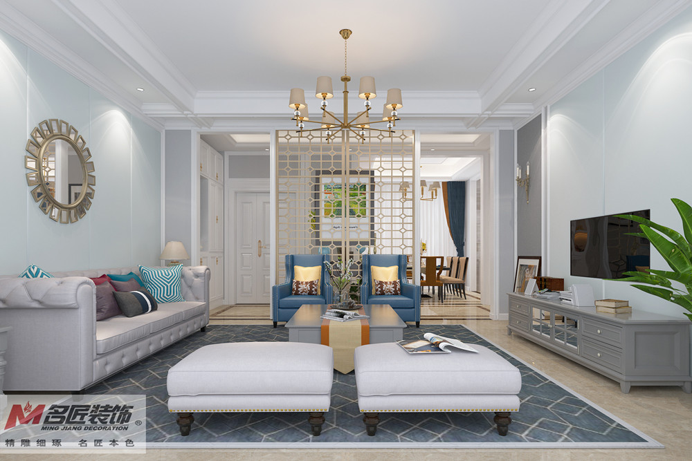 桂林201-300平米美式风格碧桂园室内装修设计案例