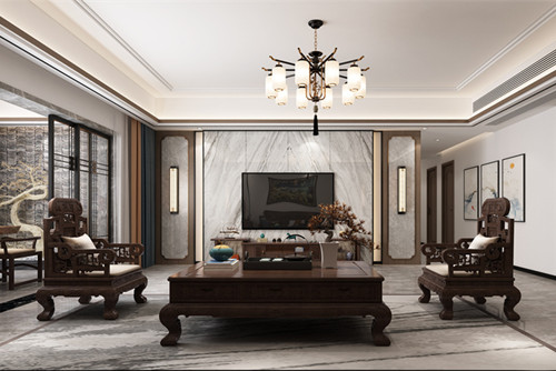 潮州201-300平米新中式风格海博熙泰室内装修设计案例