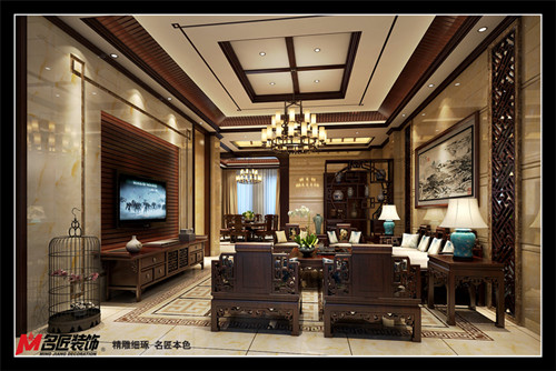 茂名201-300平米新中式风格碧桂园室内设计效果图