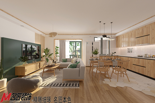 桂林市安厦漓江大美日式风格三居室装修案例