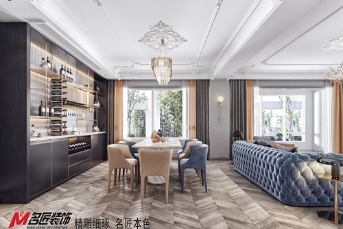 桂林市彰泰欢乐颂轻奢风格四居室装修案例