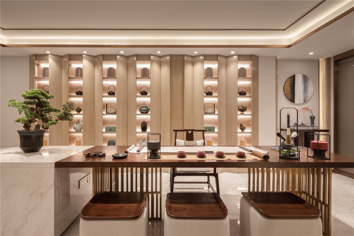 新中式风格别墅高端装修设计-茶室