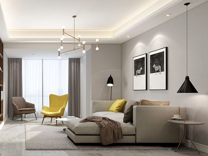 内江市中国西南国际轻纺城北欧风格三居室装修案例