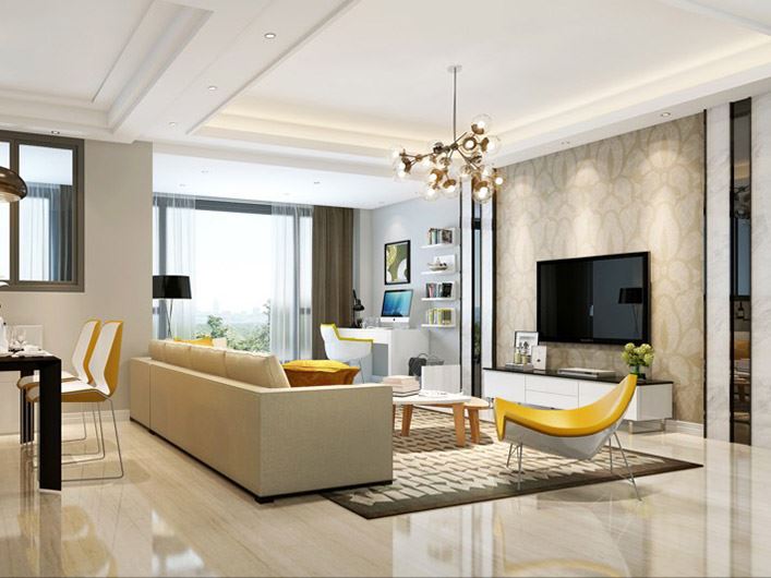 内江市中国西南国际轻纺城现代简约风格三居室装修案例