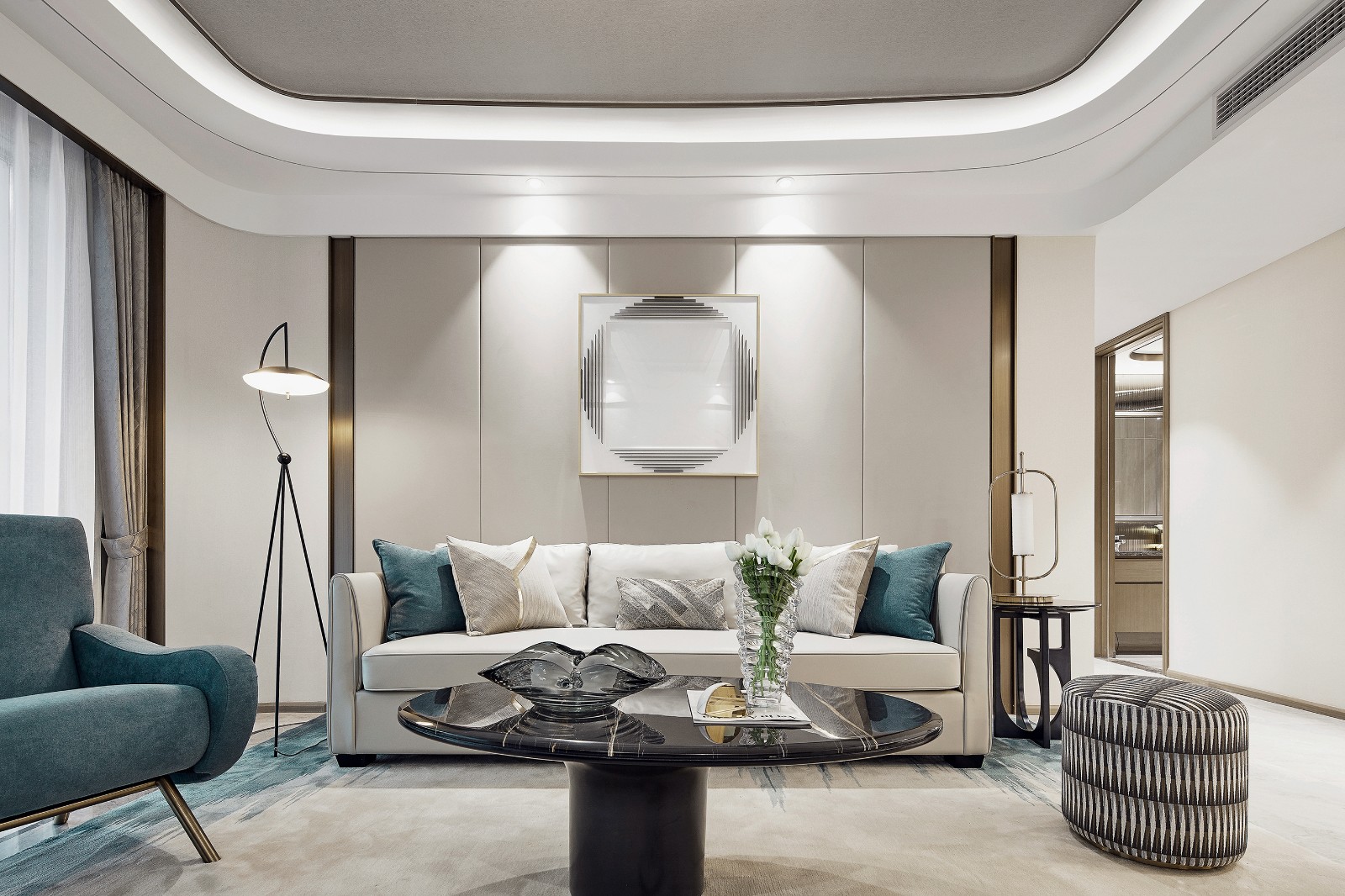 美式轻奢风格室内设计家装案例-客厅沙发