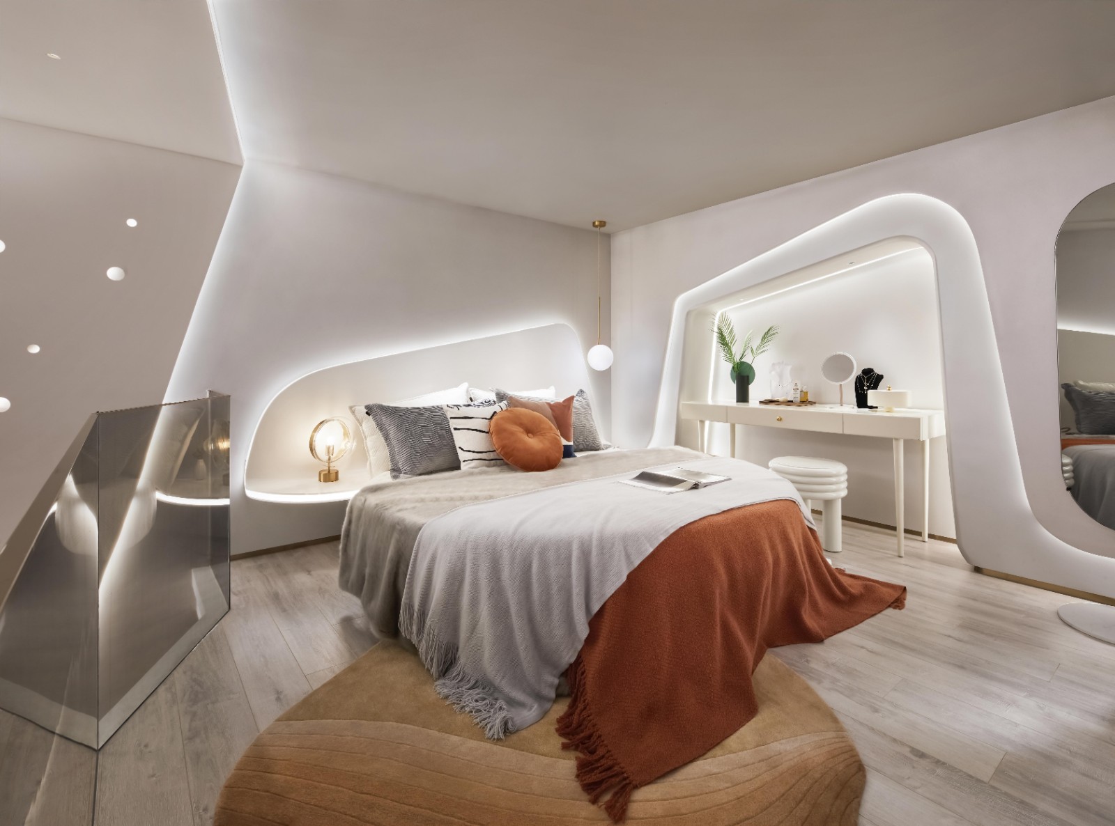 现代轻奢风格公寓室内设计家装案例-卧室
