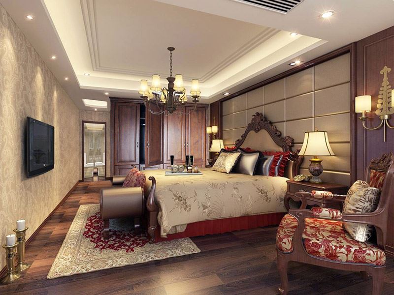 内江市天成国际新中式风格三居室装修案例