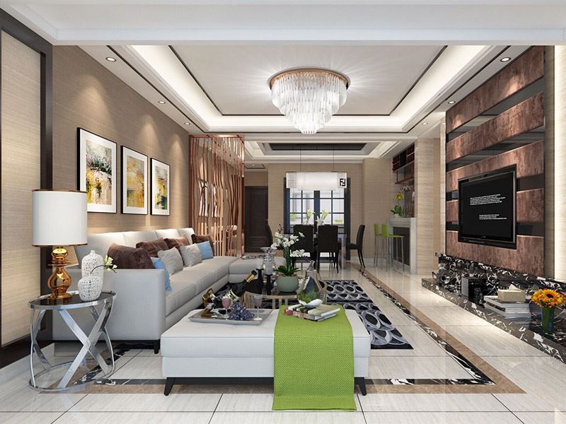 内江市碧桂园天悦府轻奢风格三居室装修案例