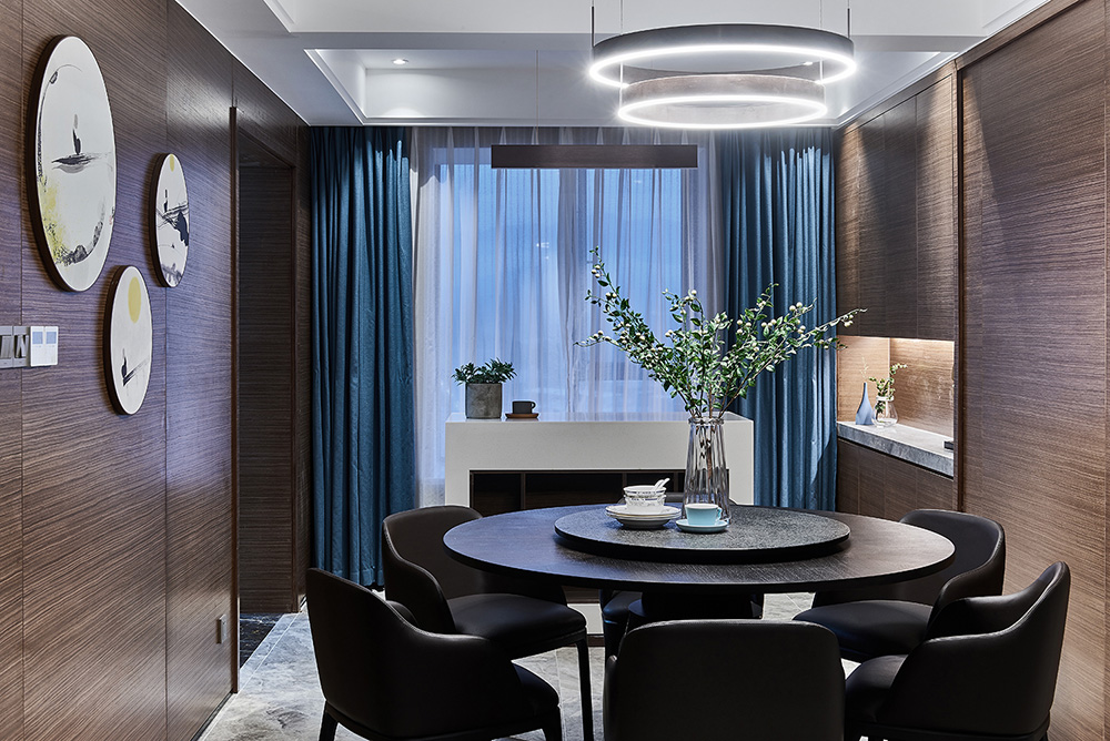 现代简约风格室内装修设计效果图-雅瑶绿洲三居165平米-室内装修设计餐厅