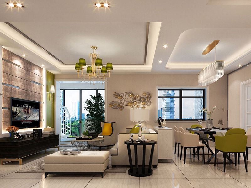 内江市世茂璀璨悦府美式风格三居室装修案例