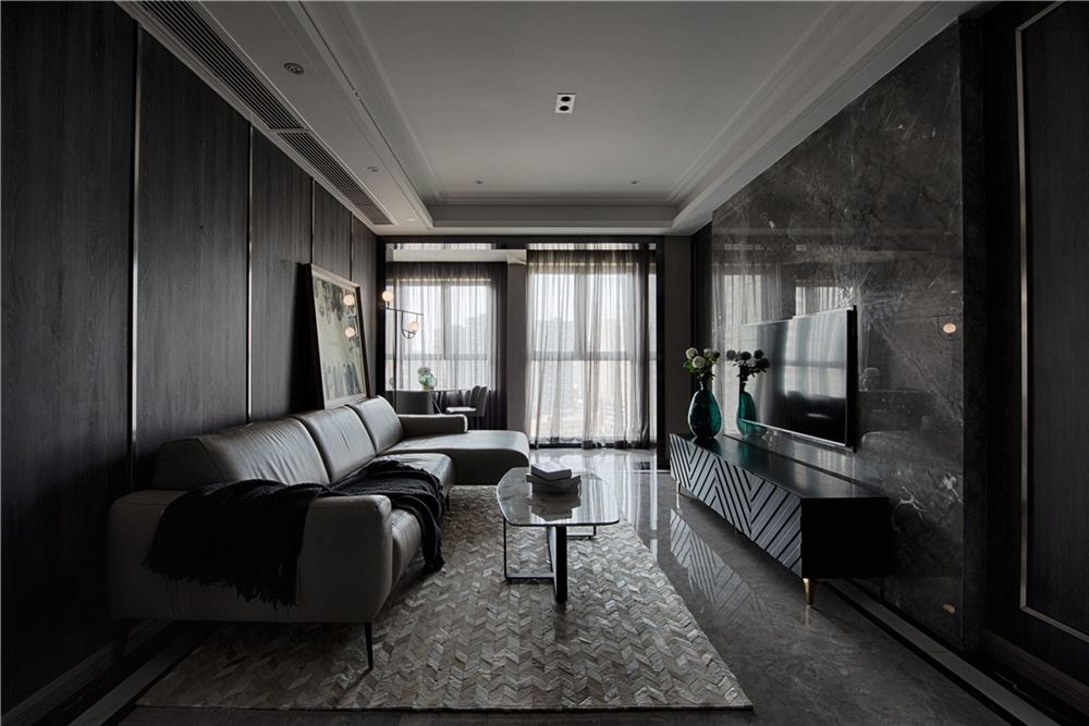 广州市淘金路小区现代风格三居室装修案例