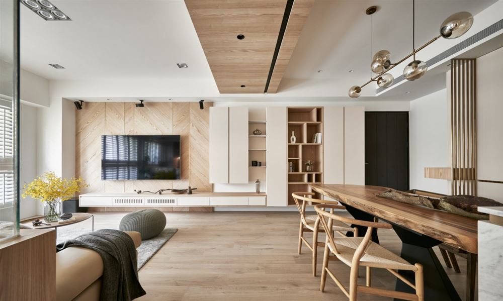 室内装修绿地香树花城160平方米四居-北欧简约风格室内设计家装案例