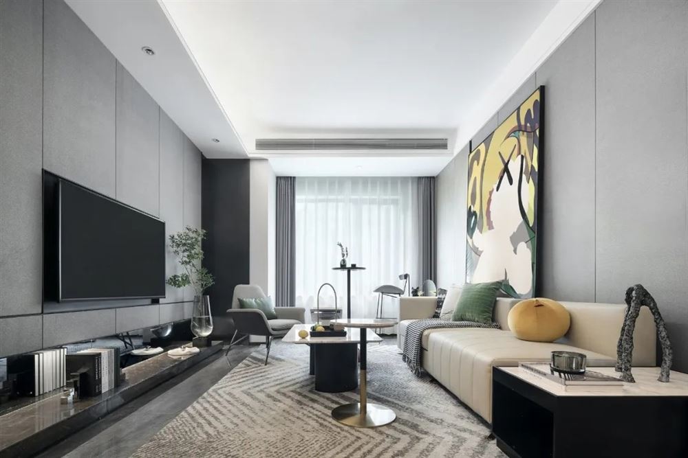 远洋城三居116平米-现代轻奢风格家装设计室内装修效果图