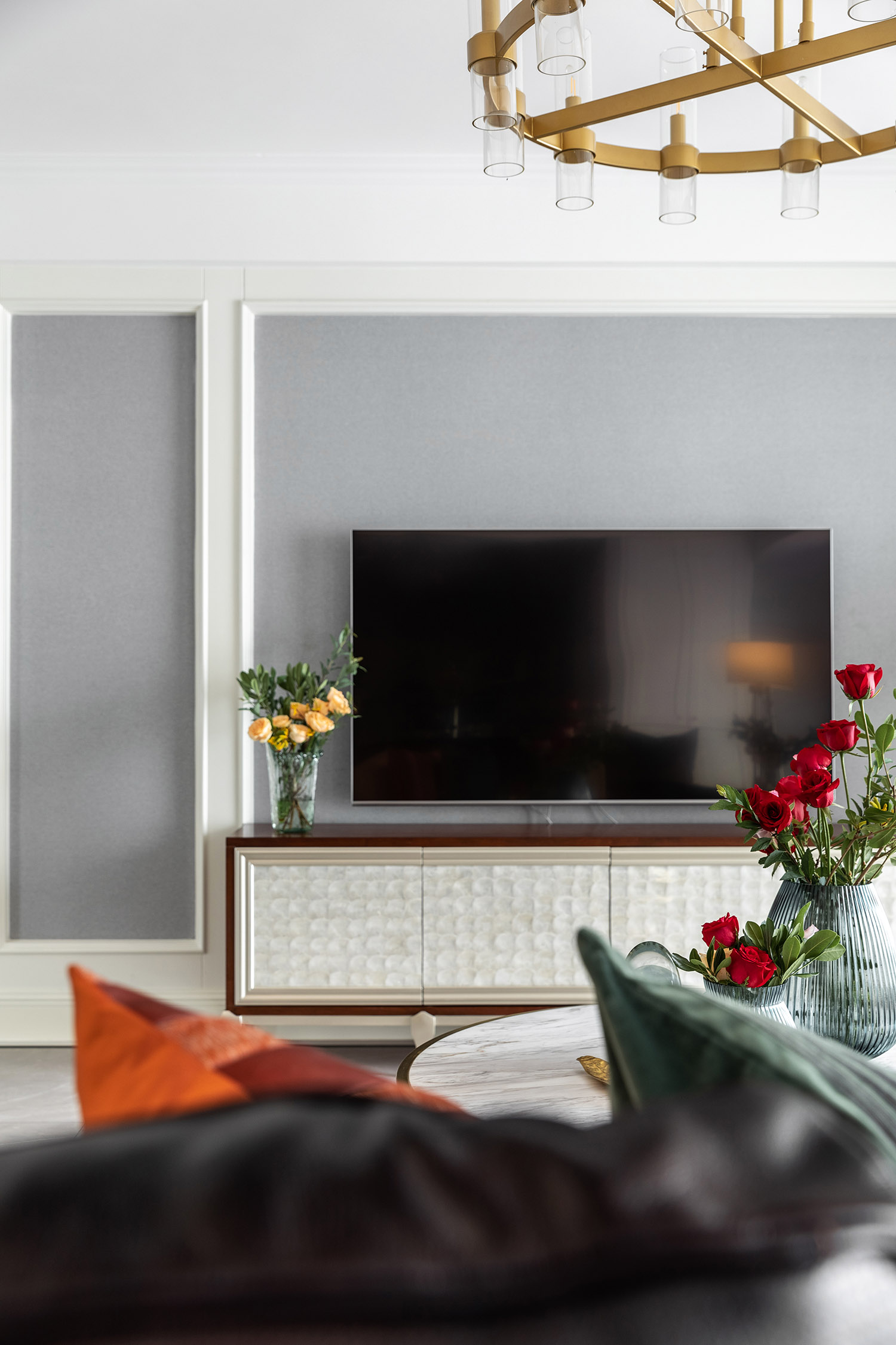 现代美式风格室内设计家装案例-客厅电视背景墙