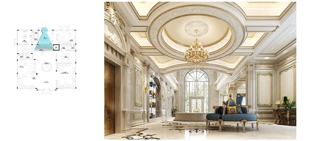 梅州市城东花苑欧式风格别墅装修案例