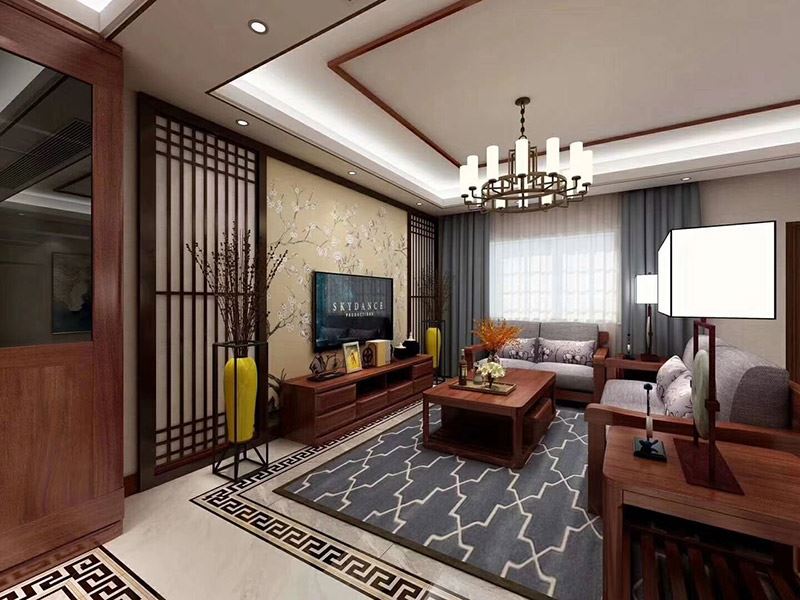 宁波市恒大御澜庭新中式风格三居室装修案例