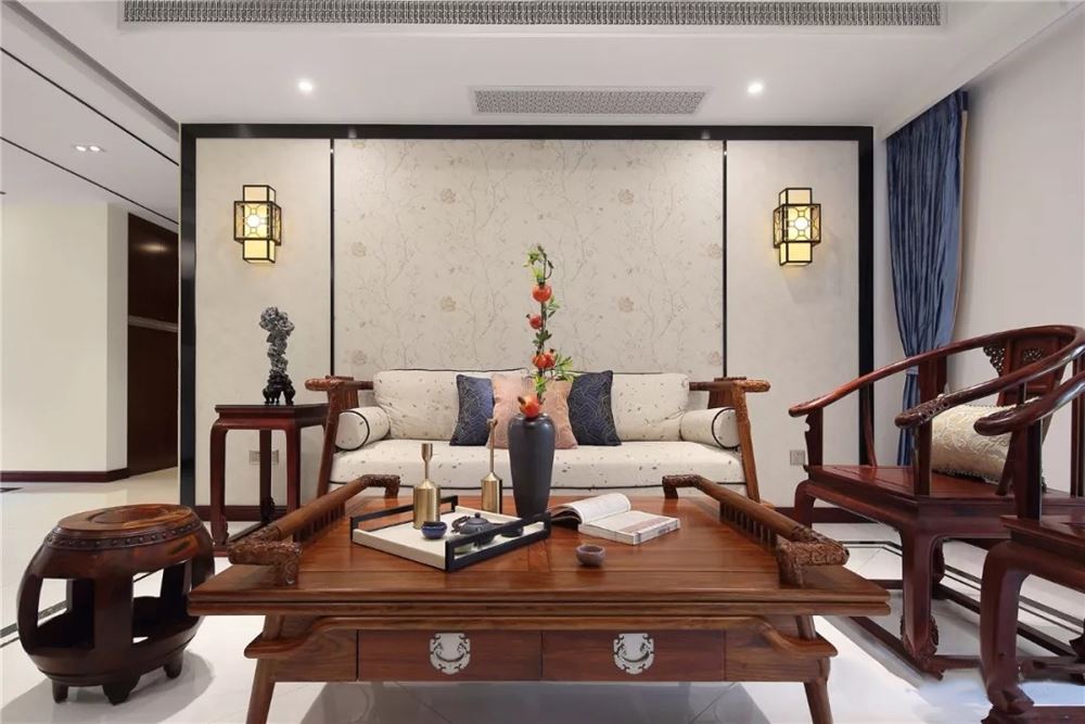 楚雄彝族自治州香水明珠新中式风格四居室装修案例
