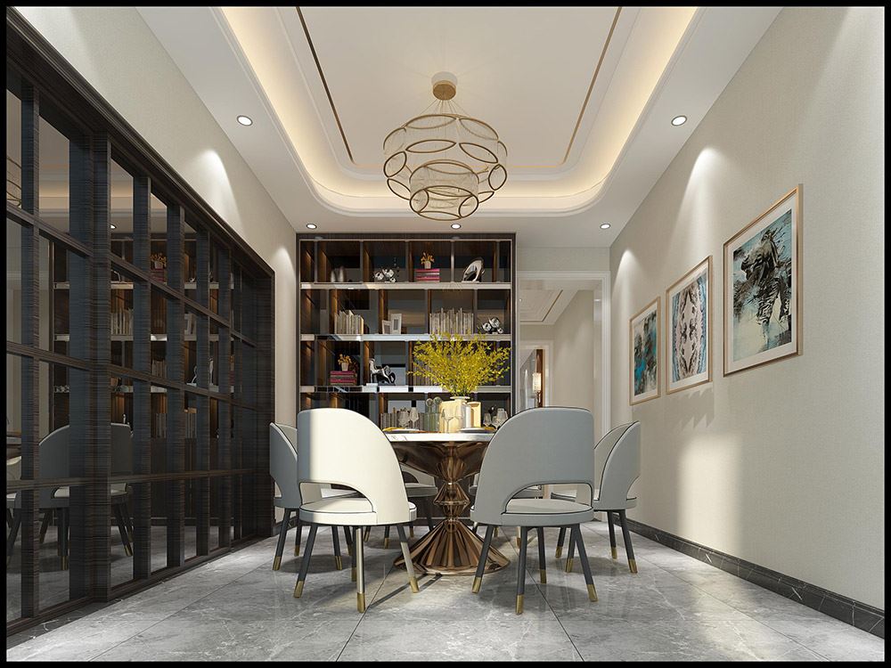 保山市瑞隆双子座轻奢风格别墅装修案例