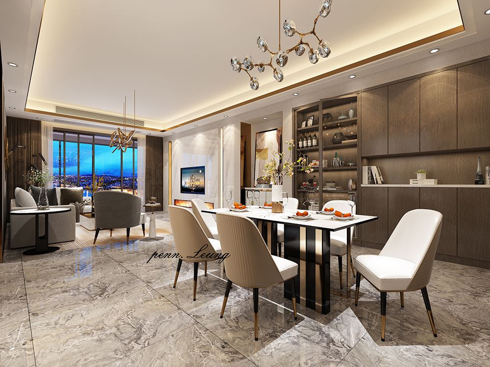 梅州市长兴楼现代风格四居室装修案例