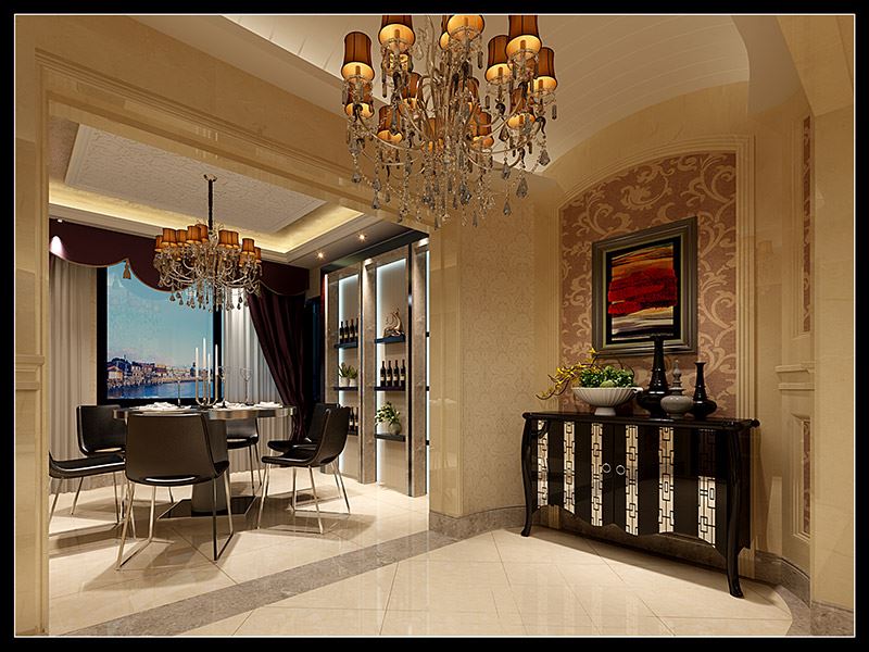 宁波市三江观邸欧式风格四居室装修案例