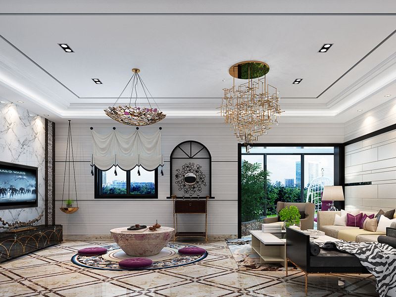 内江市碧桂园天悦府轻奢风格三居室装修案例