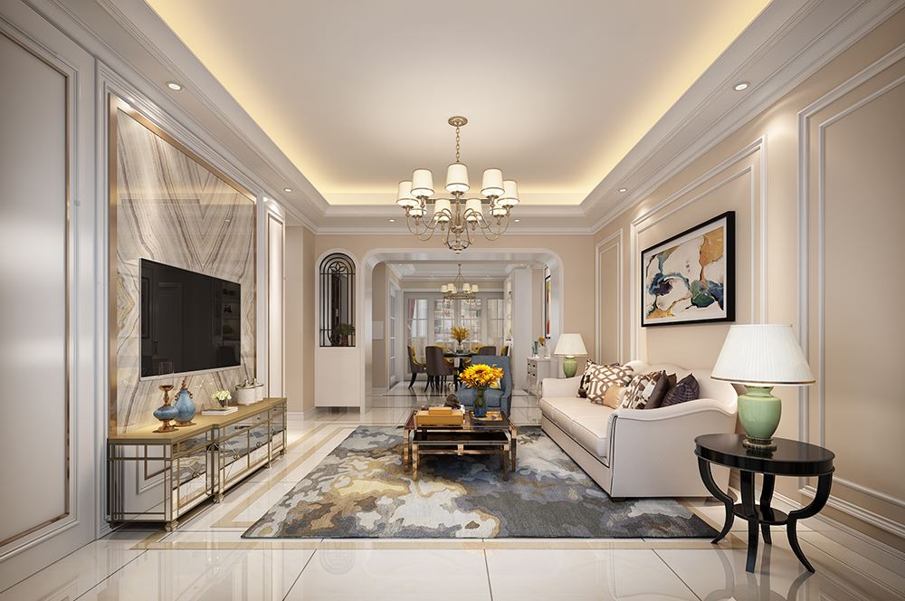 梅州市长兴楼欧式风格四居室装修案例