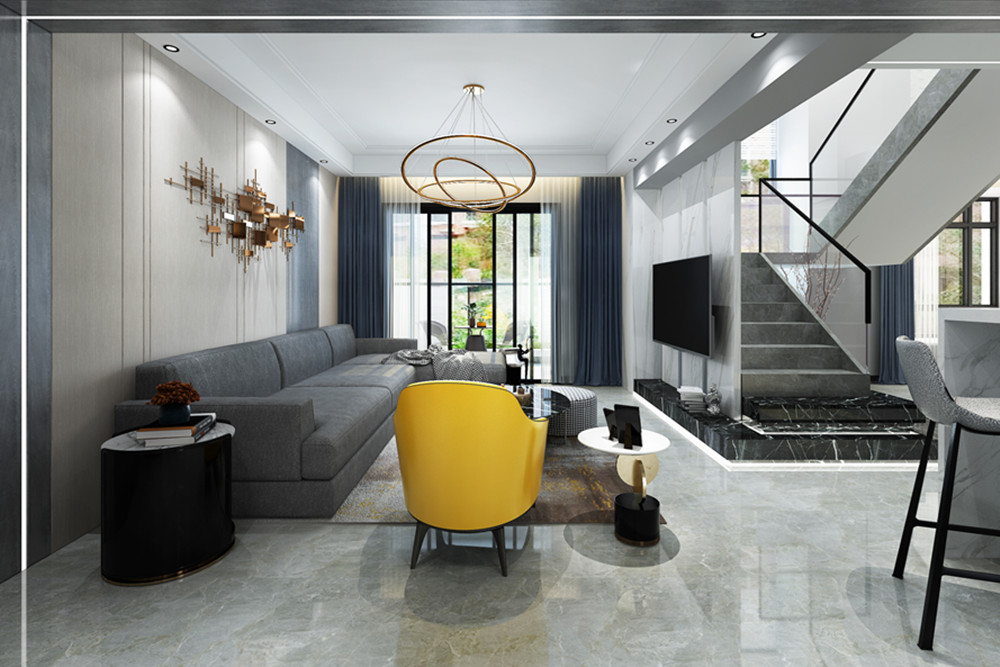 江门101-200平米新中式风格保利国际室内设计效果图
