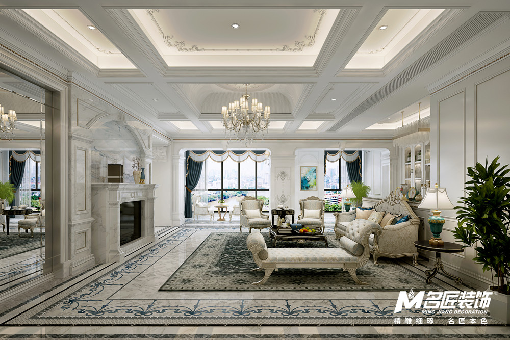 嘉兴301平米以上美式风格香岛庄园室内装修设计案例