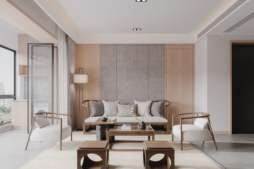 桂林市联发乾景新中式风格三居室装修案例