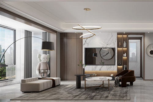 宁波市东方公馆现代简约风格三居室装修案例